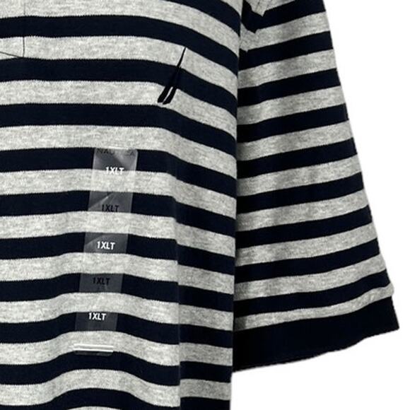 NAUTICA Men's NEW Grey & Black Striped Polo Shirt SZ 1X - Picture 5 of 12